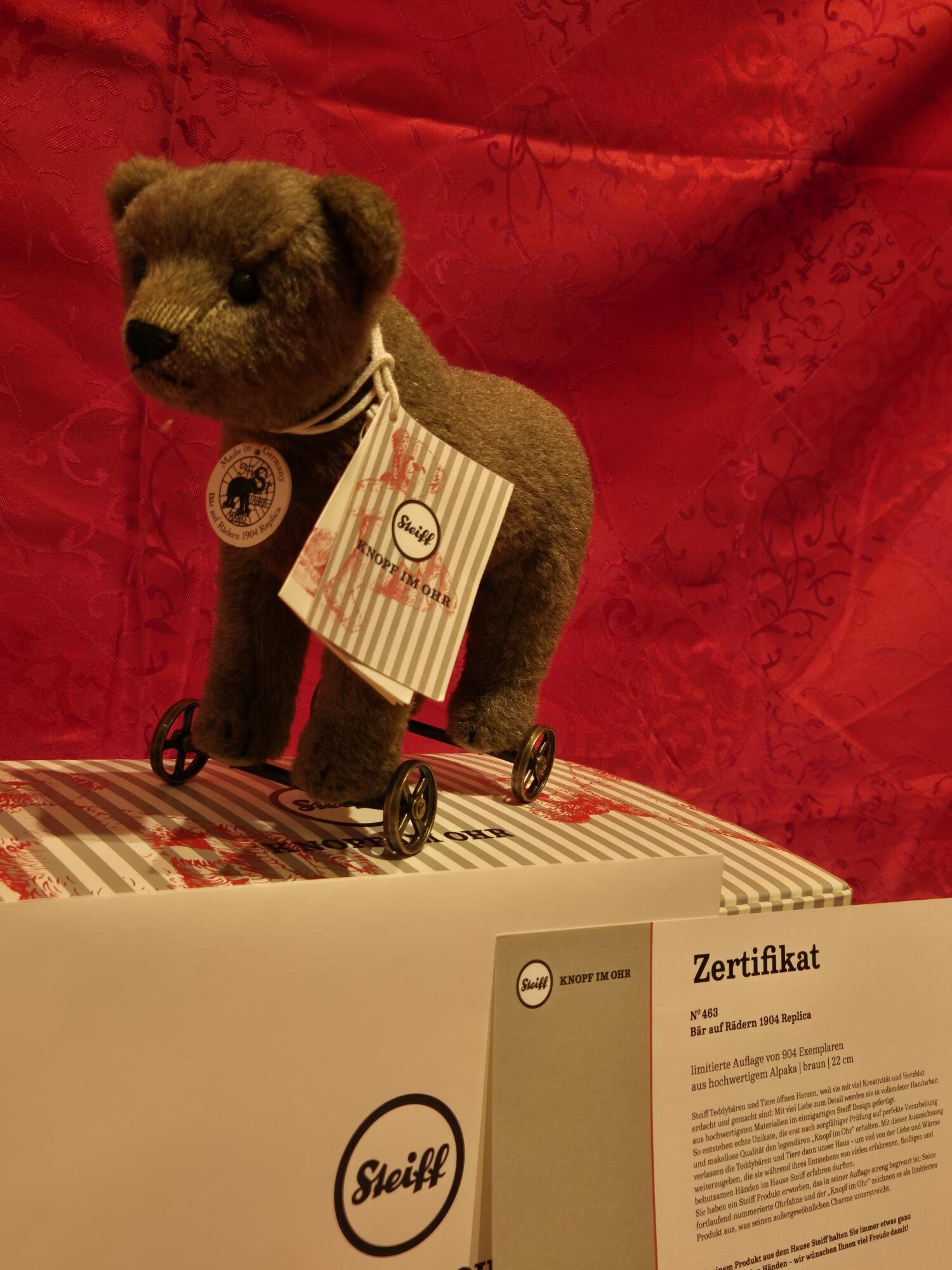 Steiff - Bär auf Rädern, Replika von 1904, Alpaca – Bild 7